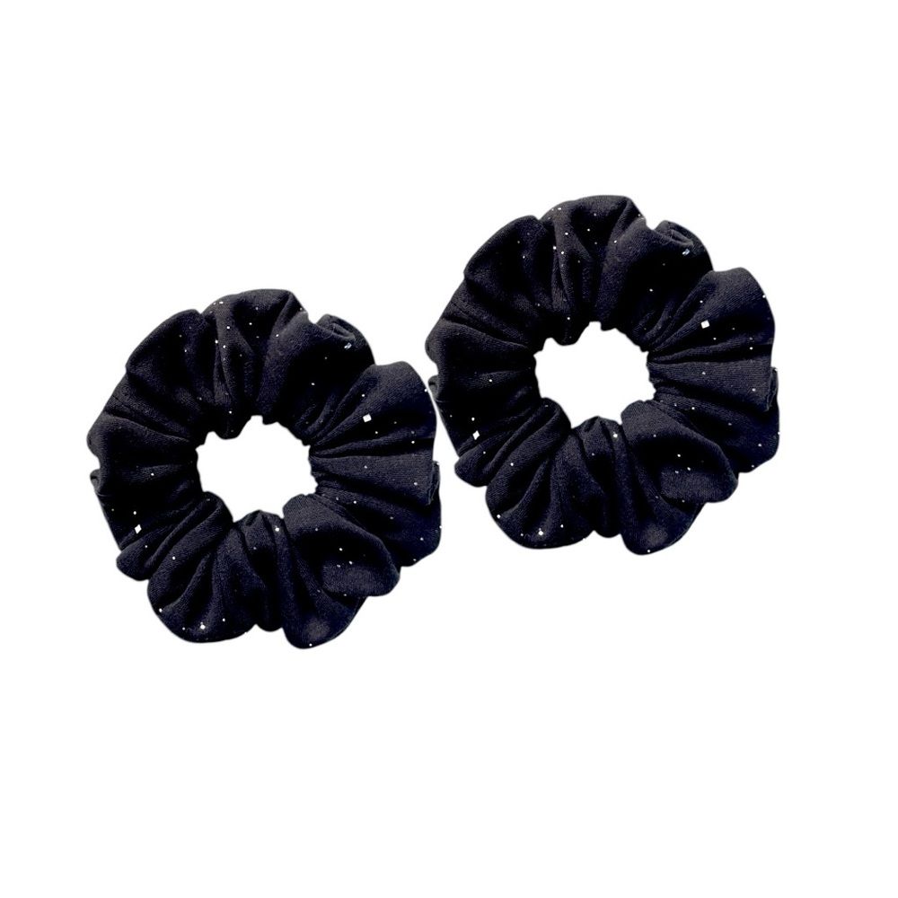 Elegant Black Sparkly Scrunchies Set
